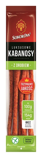 20x Sokolow Lux Kabanos With Poultry 450g