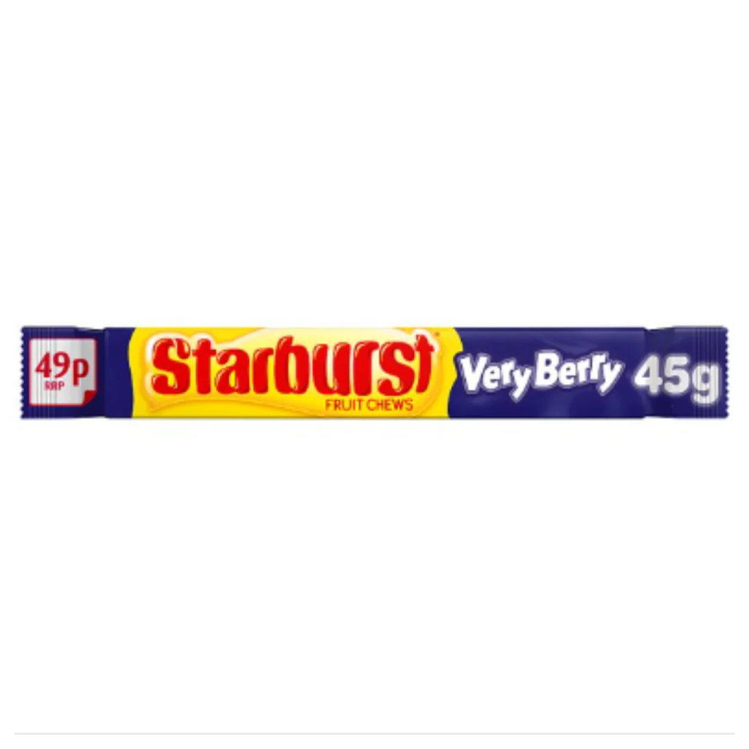 Starburst Very Berry Fruit Chews Sweets 45g x Case of 24