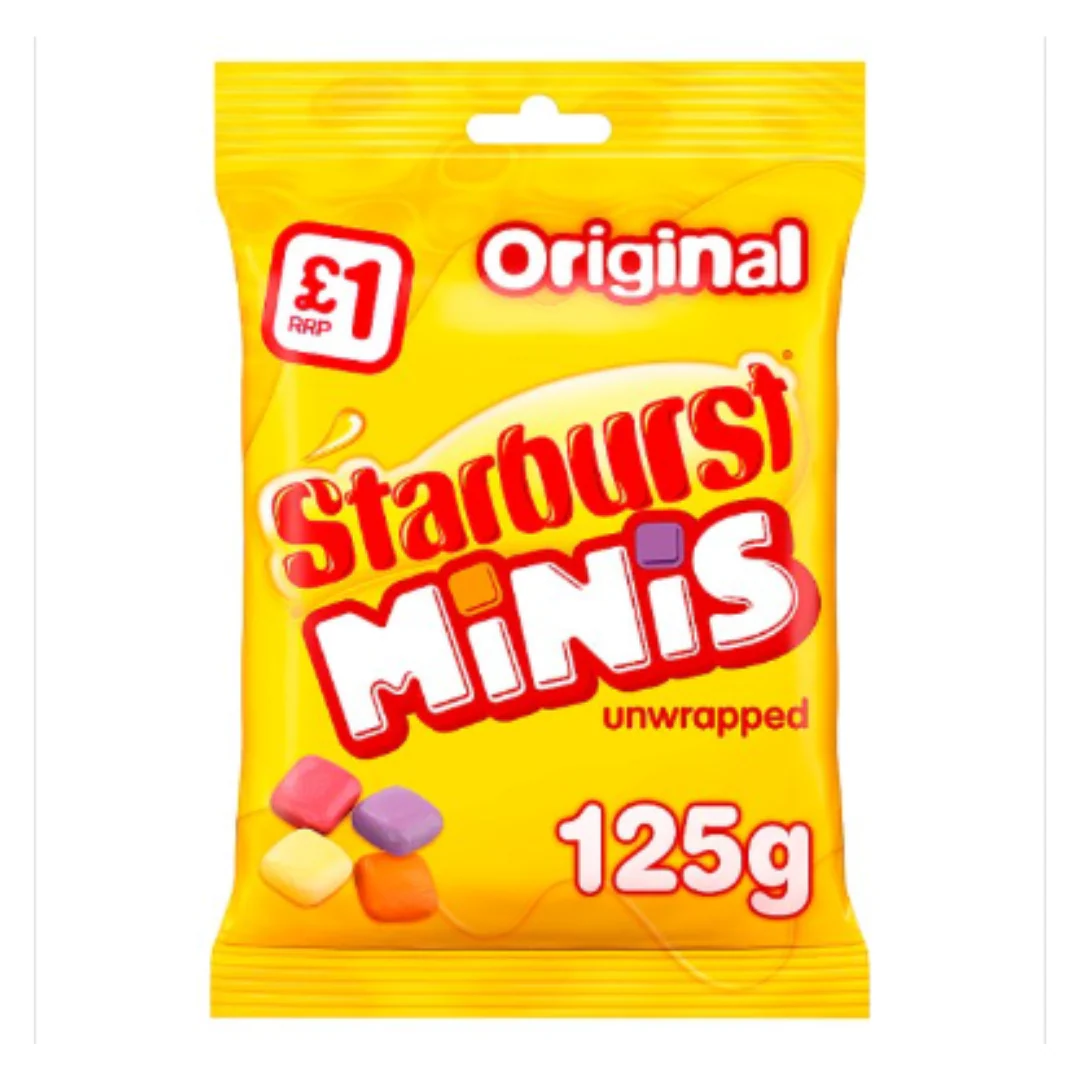 Starburst Minis Original Sweets Treat Bag 125g x Case of 12