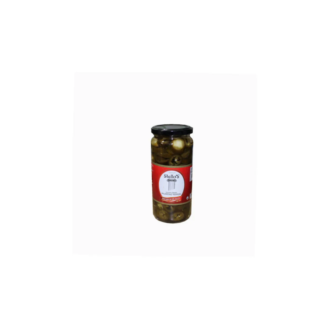 STELLOS Sliced Green Jalapeno Peppers 500ml x 6 pack