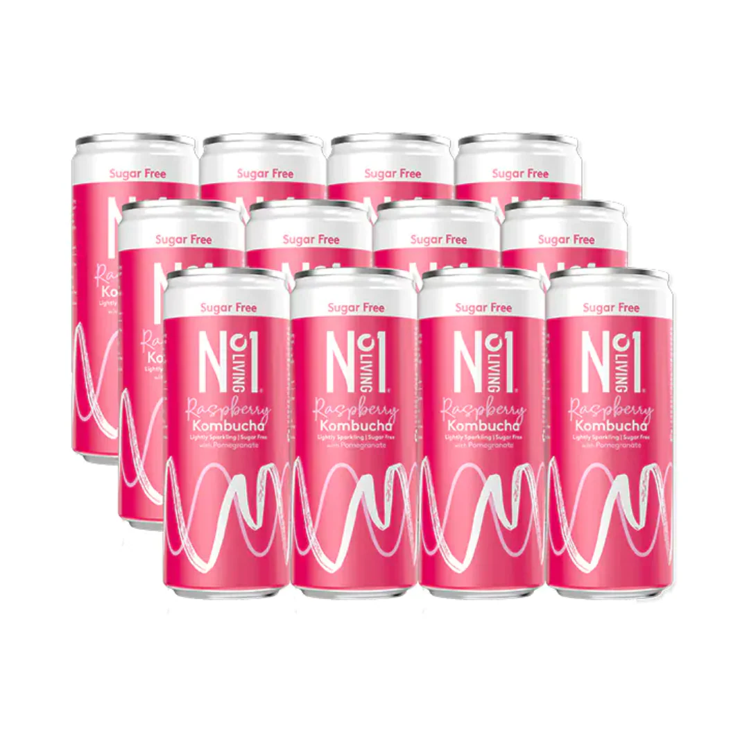No.1 Living Raspberry Sugar Free Kombucha Full Box 12 x 250ml