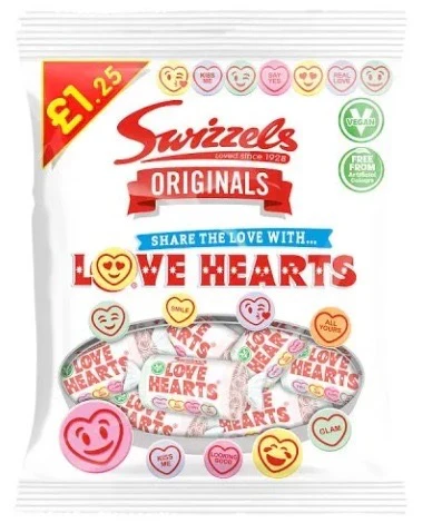 12x Swizzels Love Hearts 125gr