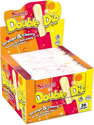 36x Swizzels Double Dip Orange & Cherry 19gr
