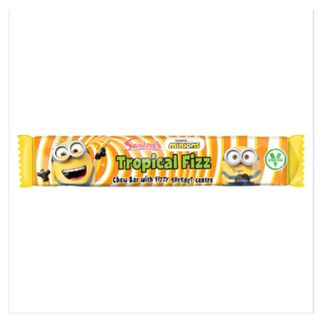 Swizzels Tropical Fizz Chew Bar with Fizzy Sherbet Centre 18g x Case of 60