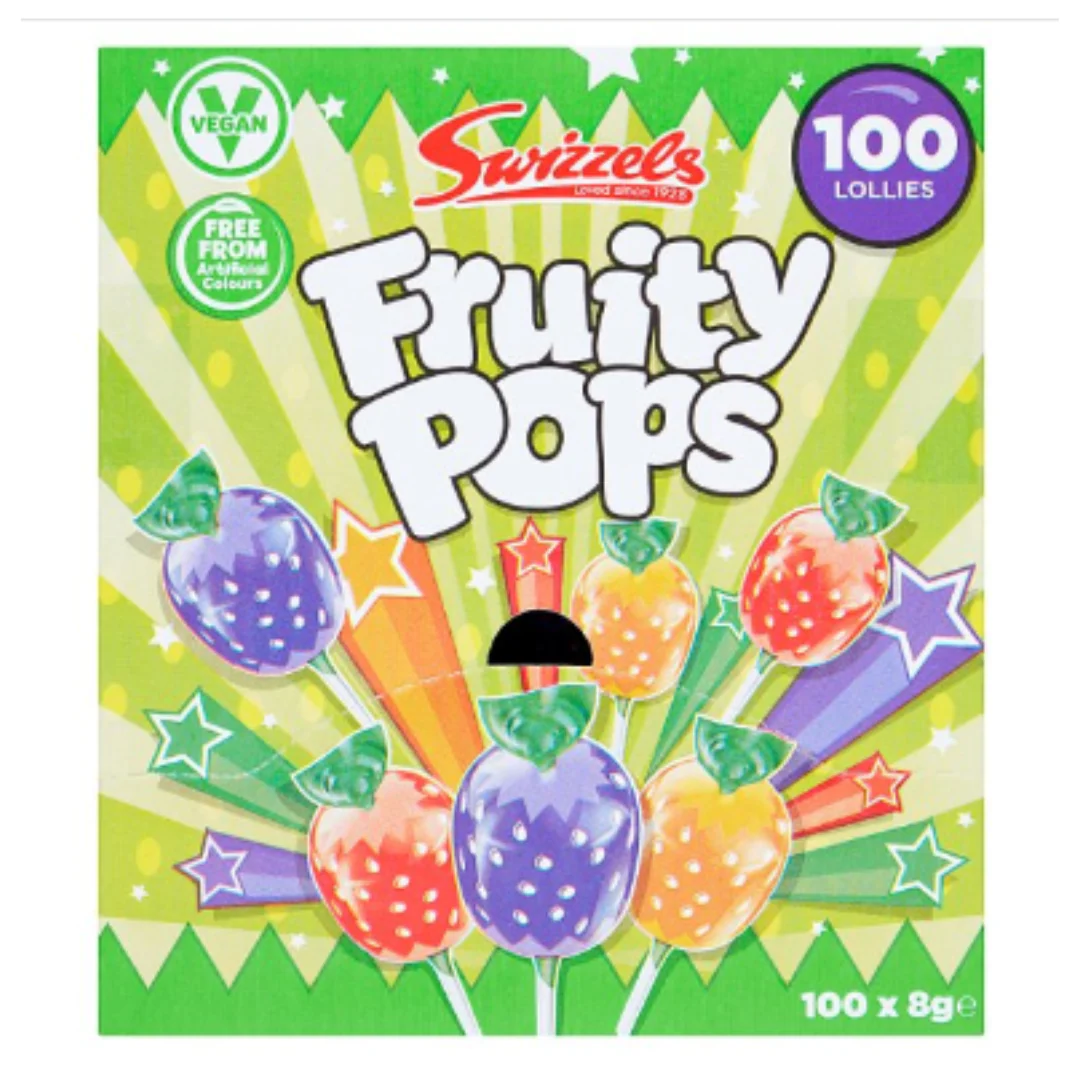 Swizzels Lollies Fruity Pops x Case of 100