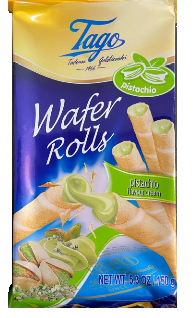 30x Tago Pistachio Wafer Roll