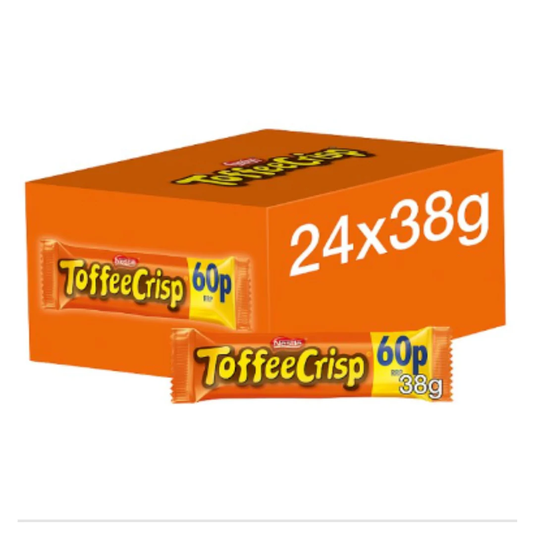 Toffee Crisp Milk Chocolate Bar 38g x Case of 24