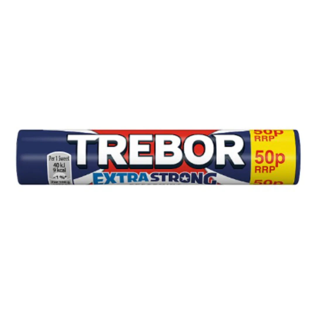 TREBOR Extra Strong Spearmint 41.3g x Case of 40