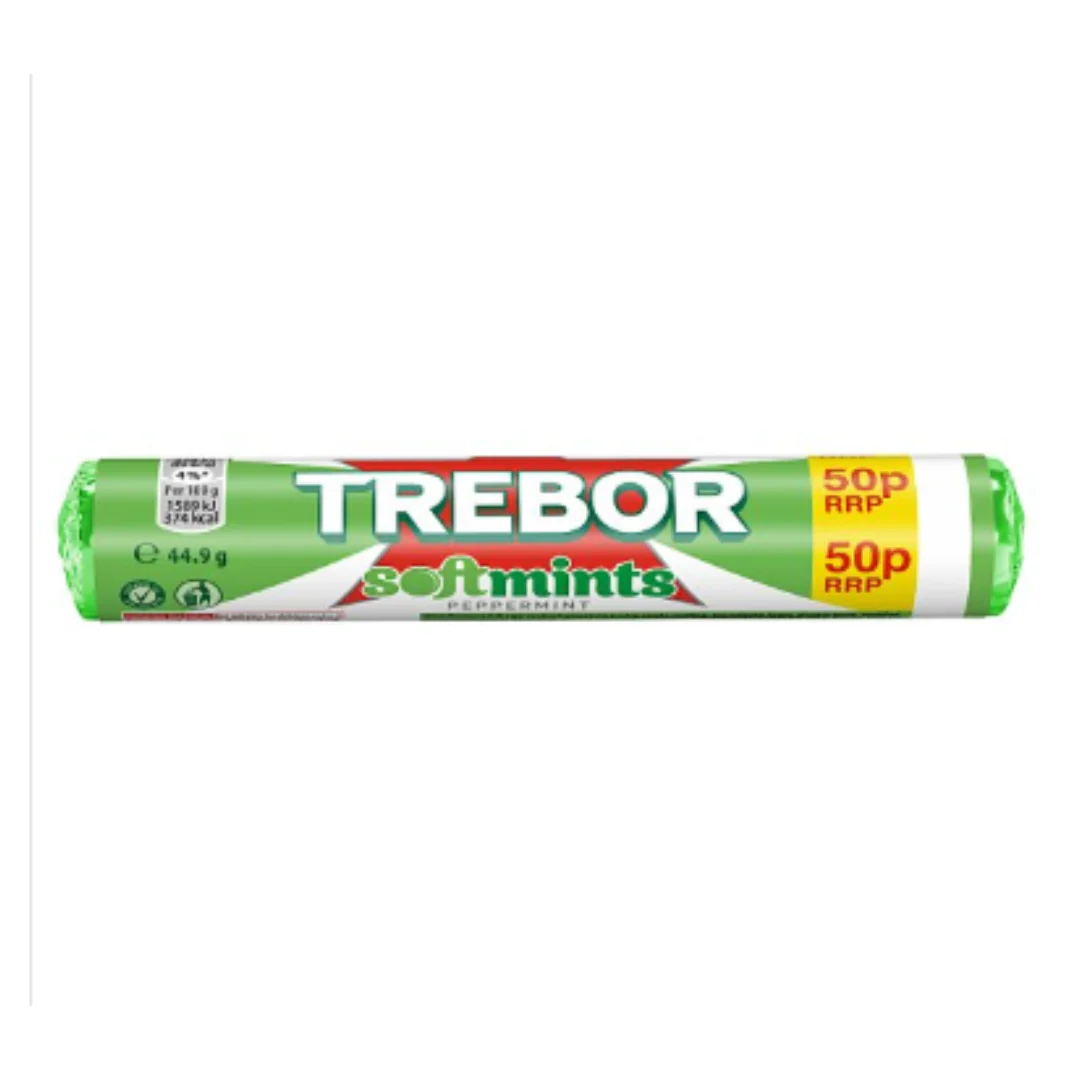 TREBOR Softmints Peppermint 44.9g x Case of 40