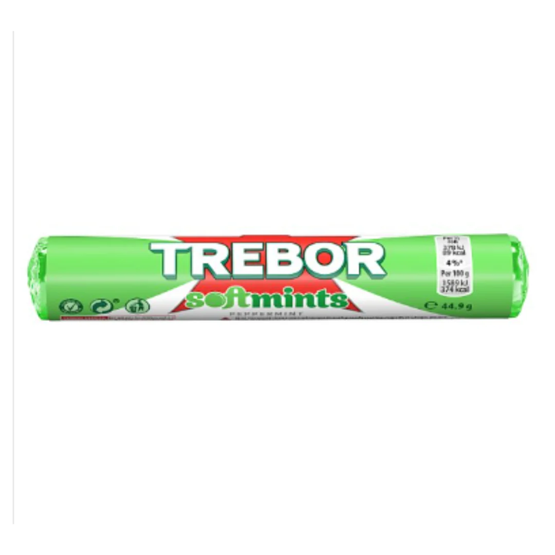 Trebor Softmints Peppermint 44.9g x  Case of 40