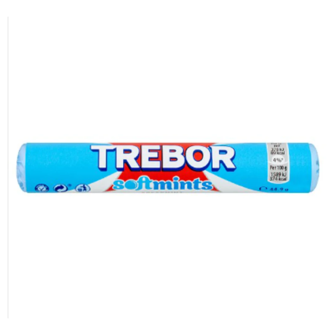 Trebor Softmints Spearmint Mints Roll 44.9g x Case of 40
