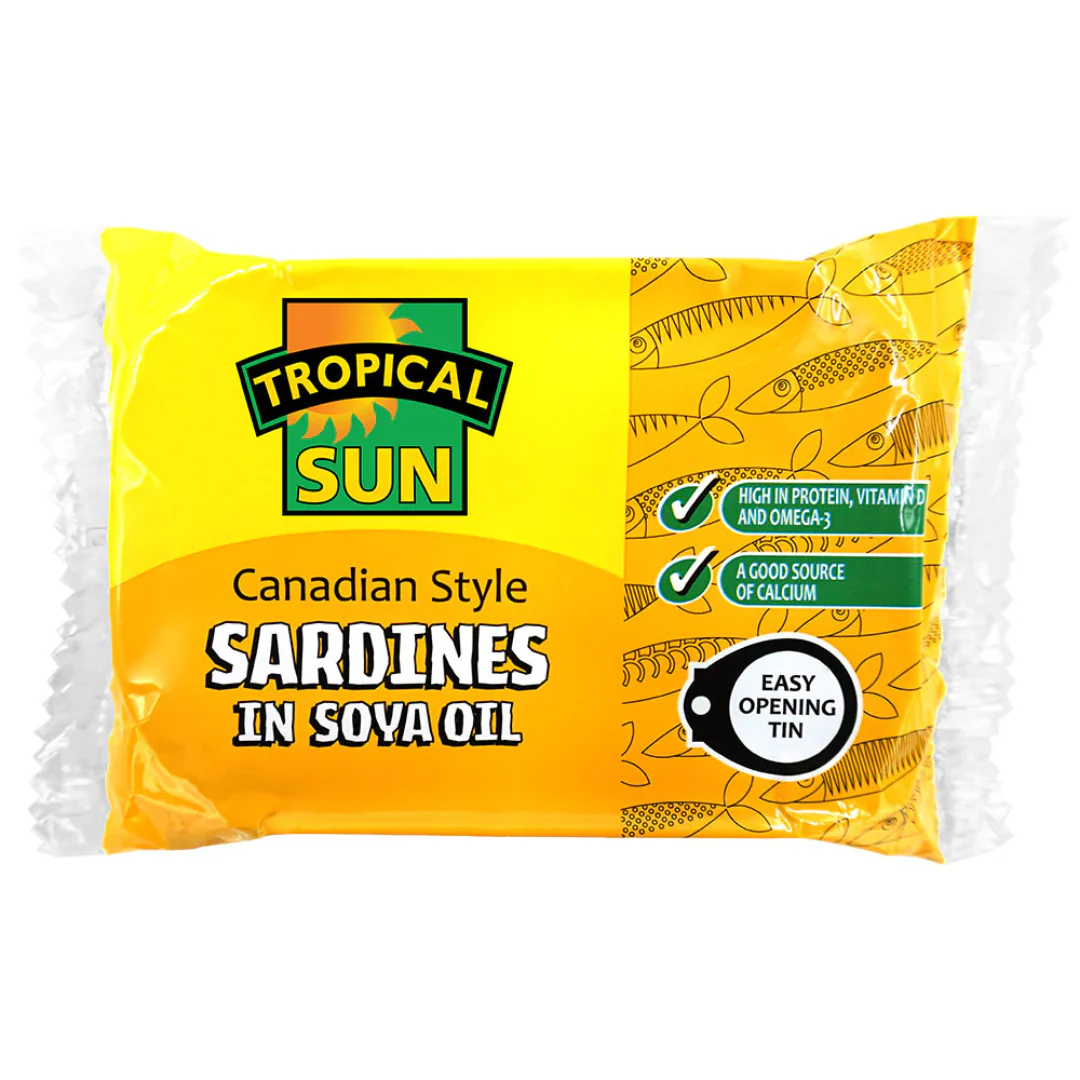 Tropical Sun Canadian Style Sardines in Soya Oil 12 x 106