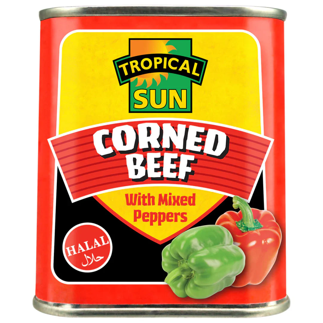 Tropical Sun Corned Beef Mixed Peppers Halal 12 x 340g