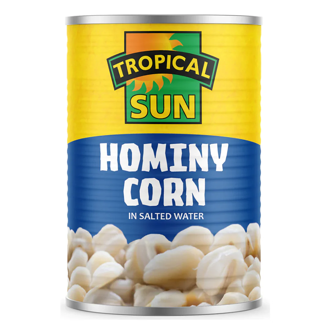 Tropical Sun Hominy Corn (Large White / Mote) 12 x 425g