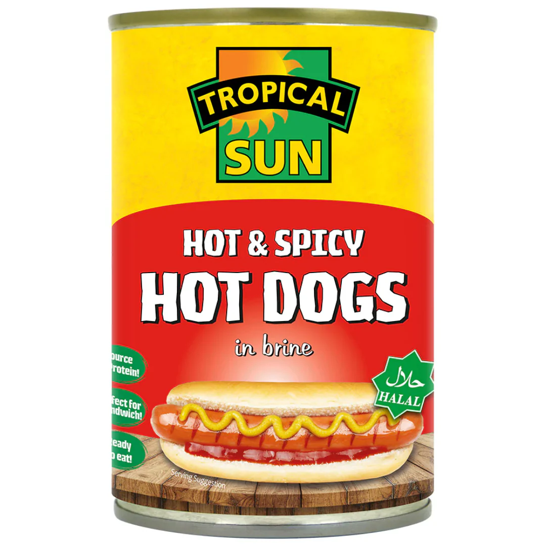 Tropical Sun Hot Dogs Hot & Spicy 12 x 400g