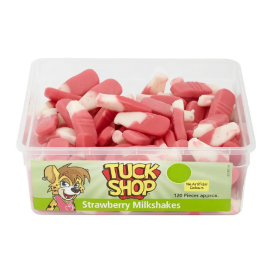 Tuck Shop Strawberry Milkshakes 120 Pieces 864g x Case of 1