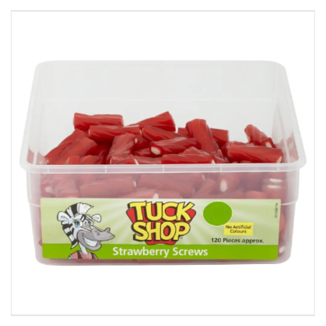 Tuck Shop Strawberry Screws 120 Pieces 780g x Case of 1