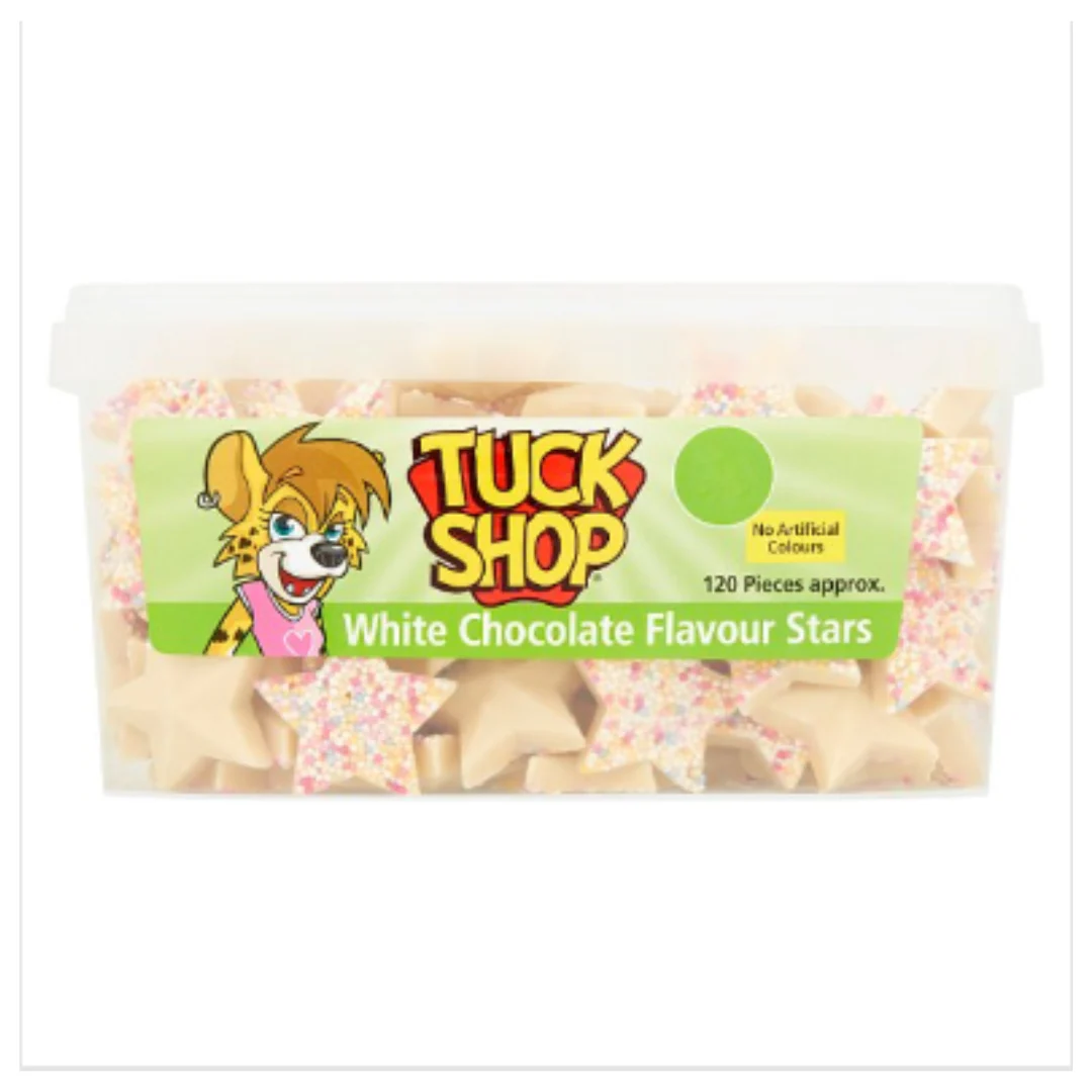 Tuck Shop White Chocolate Flavour Stars 720g x Case of 1