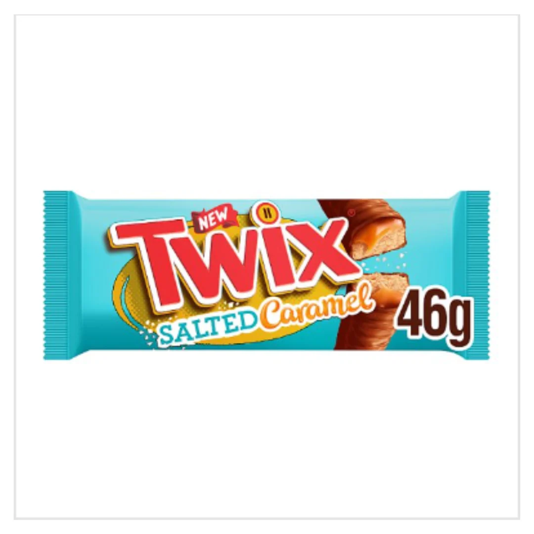 Twix Salted Caramel Chocolate Biscuit Twin Bars 46g x Case of 30