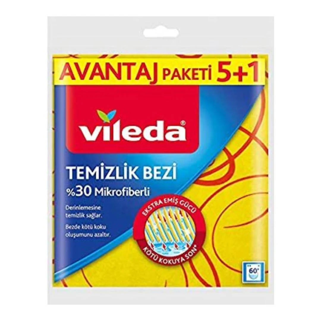 Vileda Yellow Cleaning Cloth 5+1