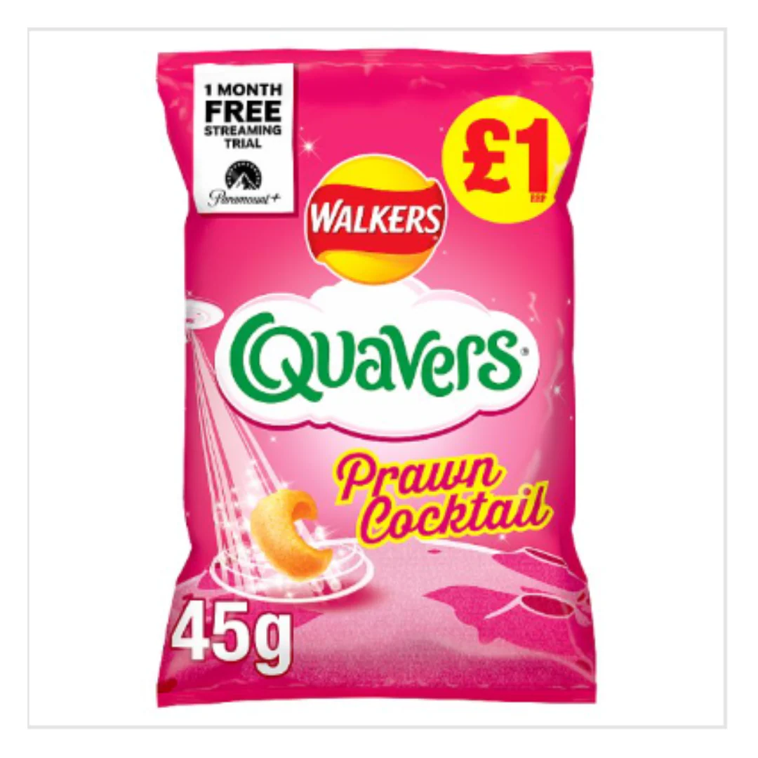 Walkers Quavers Prawn Cocktail Snacks 45g x Case of 15