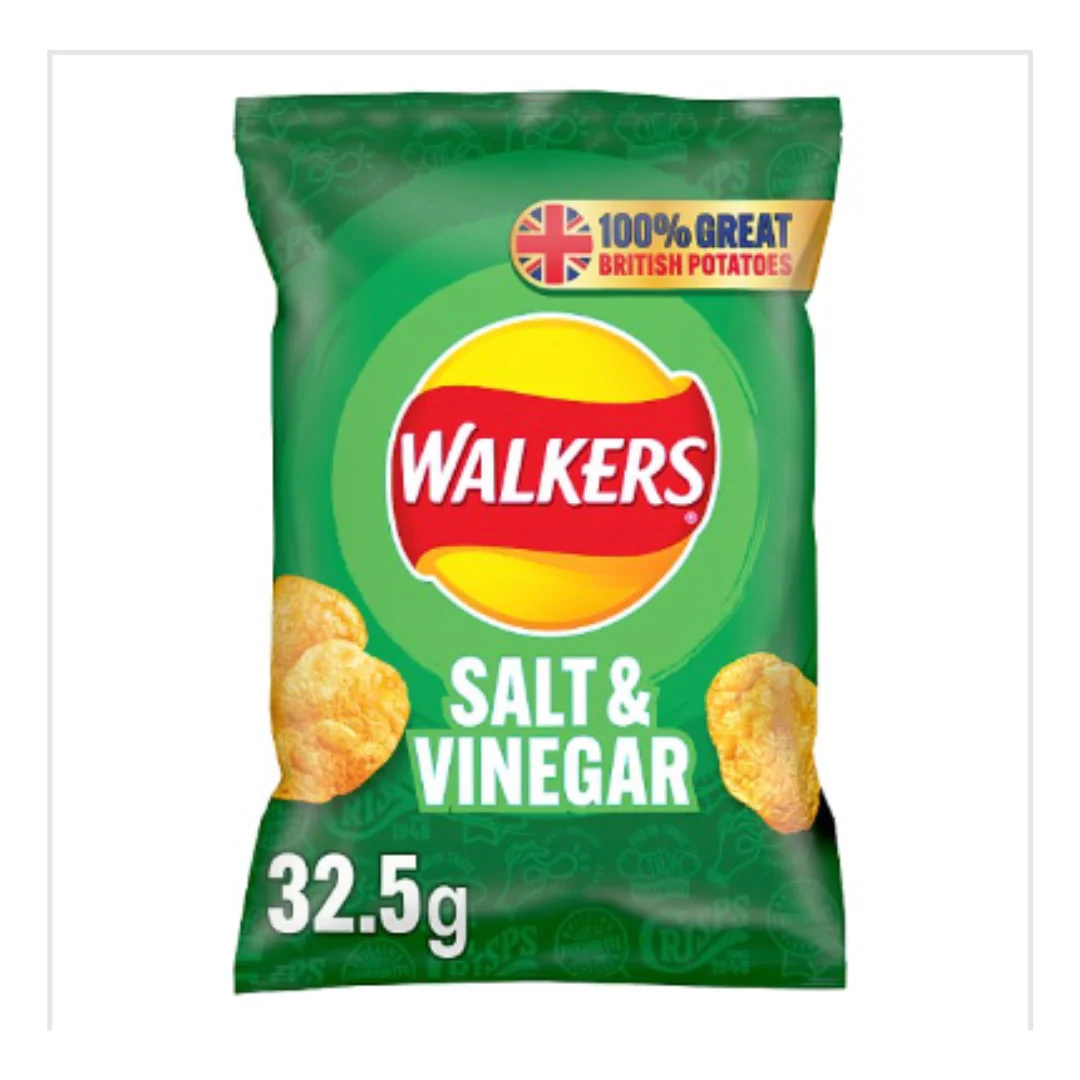 Walkers Salt & Vinegar Crisps 32.5g x Case of 32