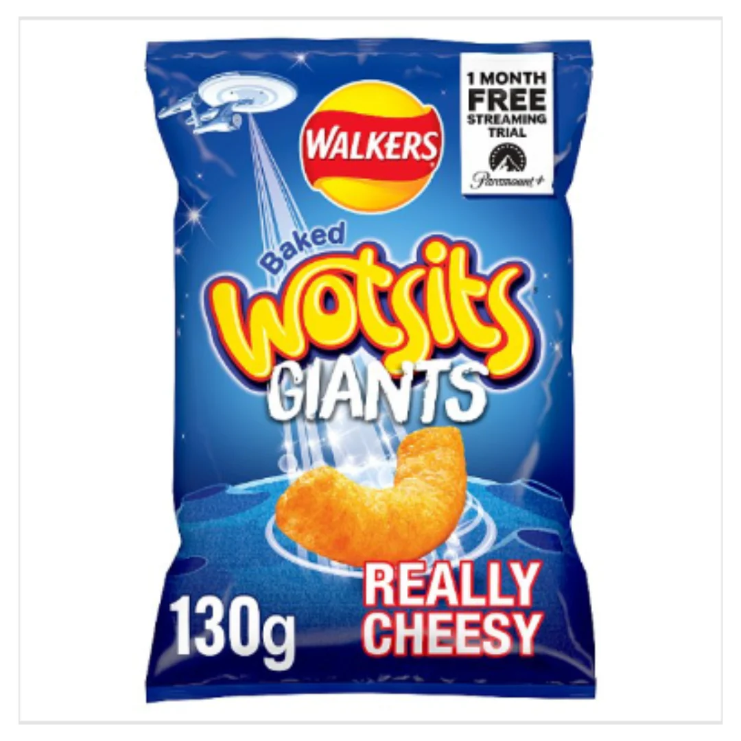 Walkers Wotsits Giants Really Cheesy Snacks 130g x Case of 9