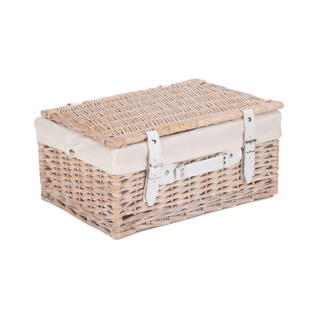 16" White Hamper With White Lining