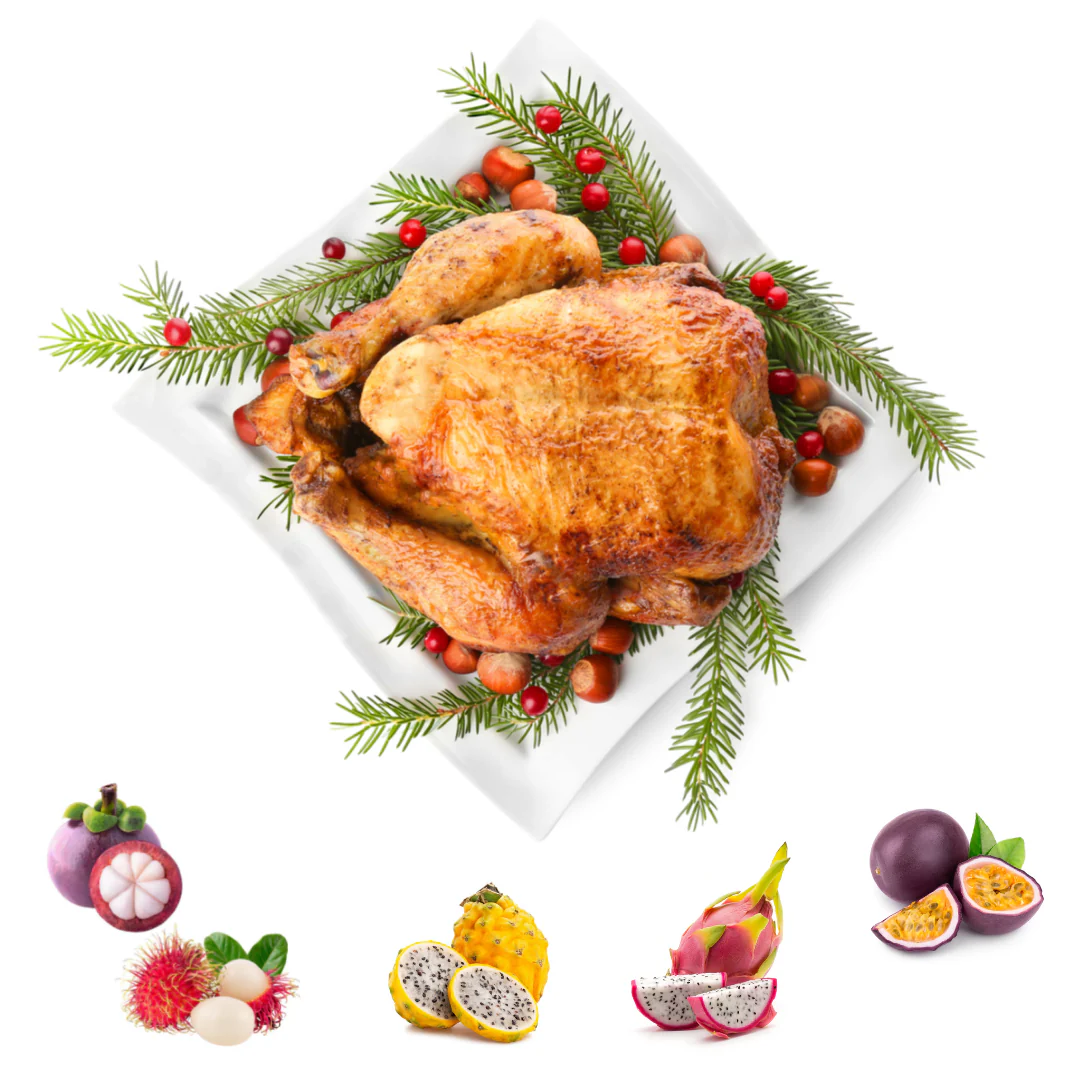 British Whole Frozen Turkey with Exotic Fruits Christmas Hamper Gift Box