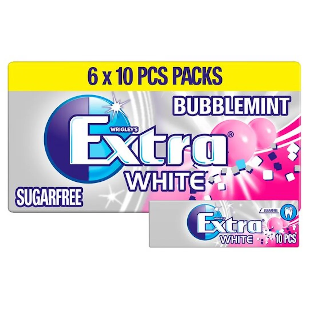 Wrigley's Extra White Bubblemint 6X10 Pieces 84gr
