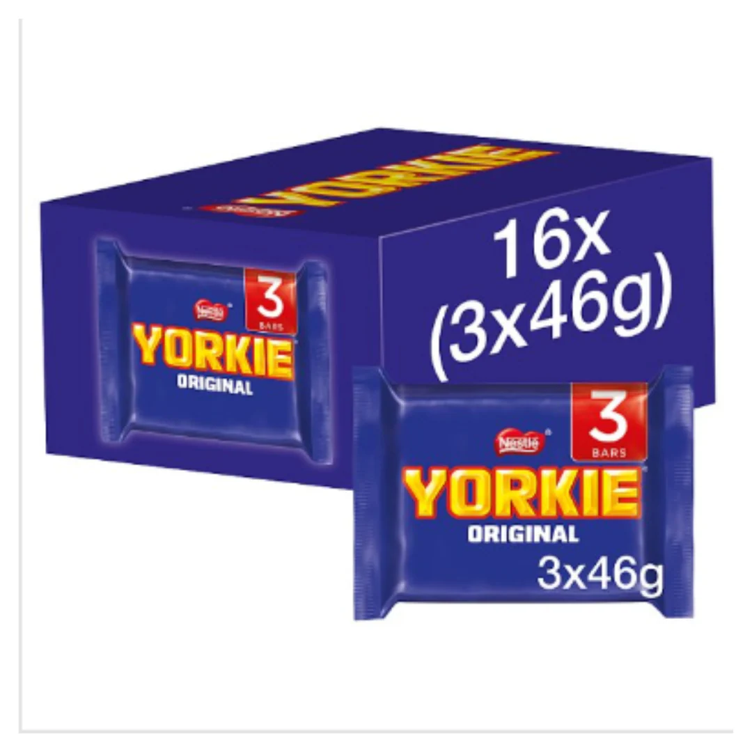 Yorkie Milk Chocolate Bar Multipack 46g 3 Pack x Case of 16