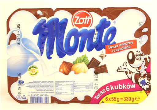 8x Zott Monte Deser mleczny/Czek